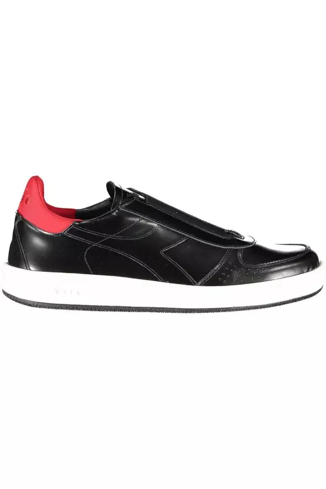 Sleek Black Diadora Sneakers with Contrasting Details sold by Louxly