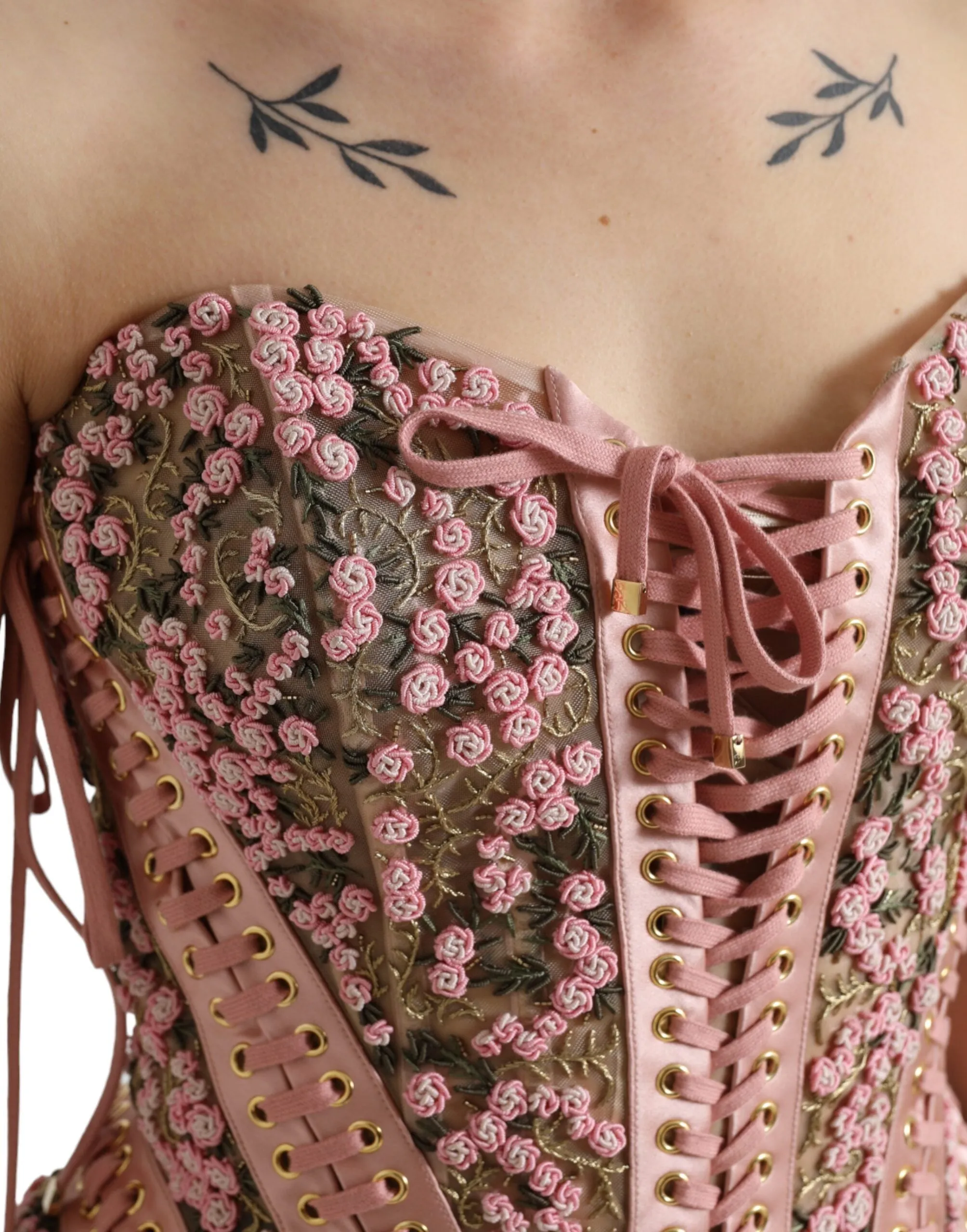 Silken Nylon Bustier Corset Top in Pink sold by Louxly product image thumbnail 4