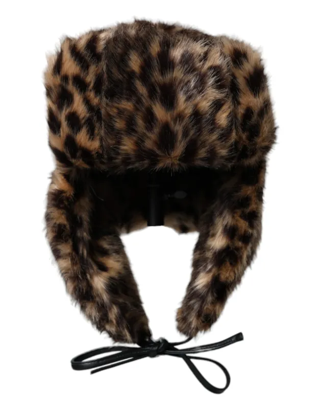 Multicolor Leopard Fur Trapper Women Hat sold by Louxly