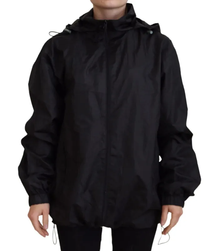 Sleek Black Nylon Bomber Jacket sold by Louxly
