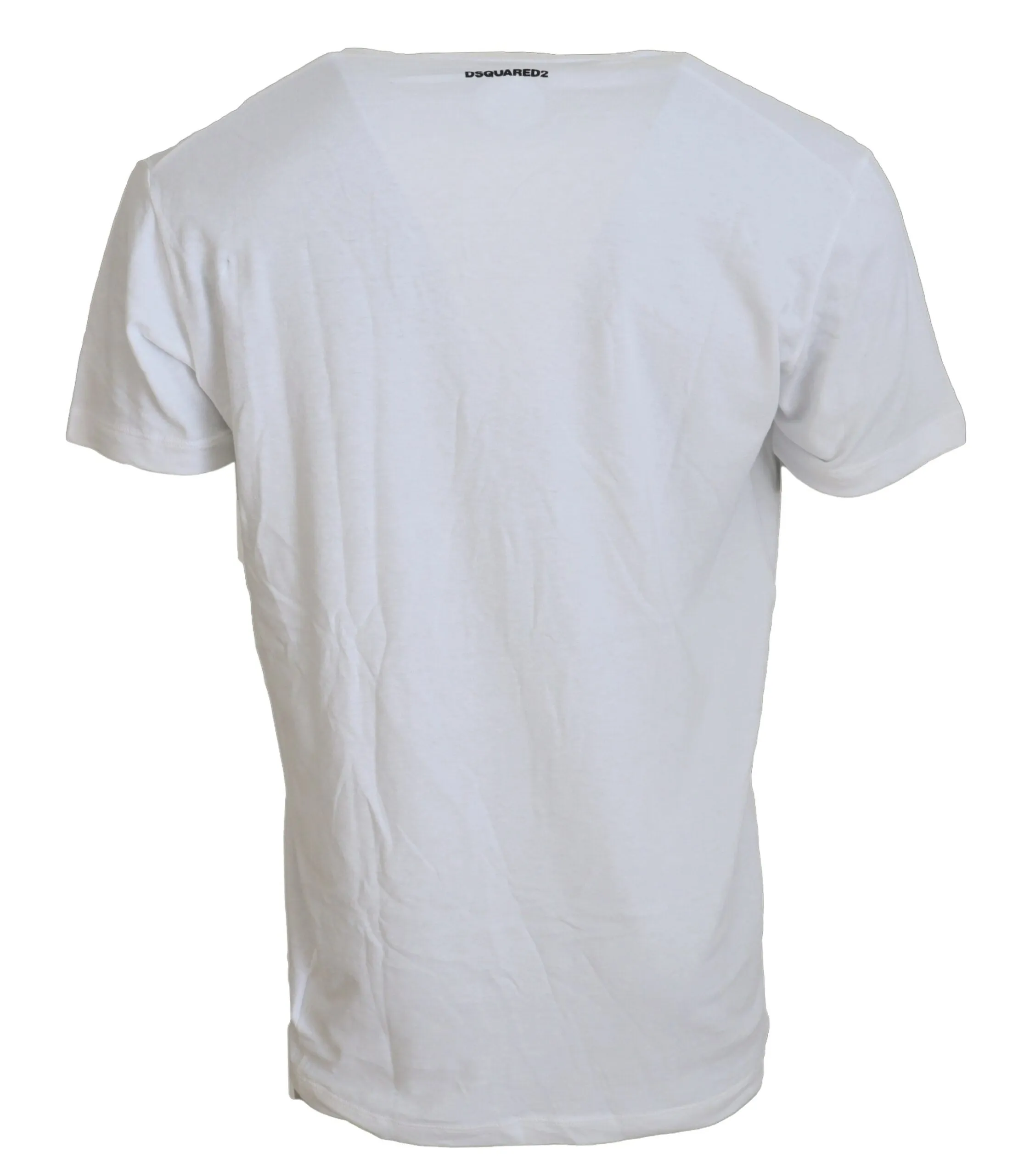White Cotton Linen Short Sleeves V-neck T-shirt sold by Louxly product image thumbnail 3