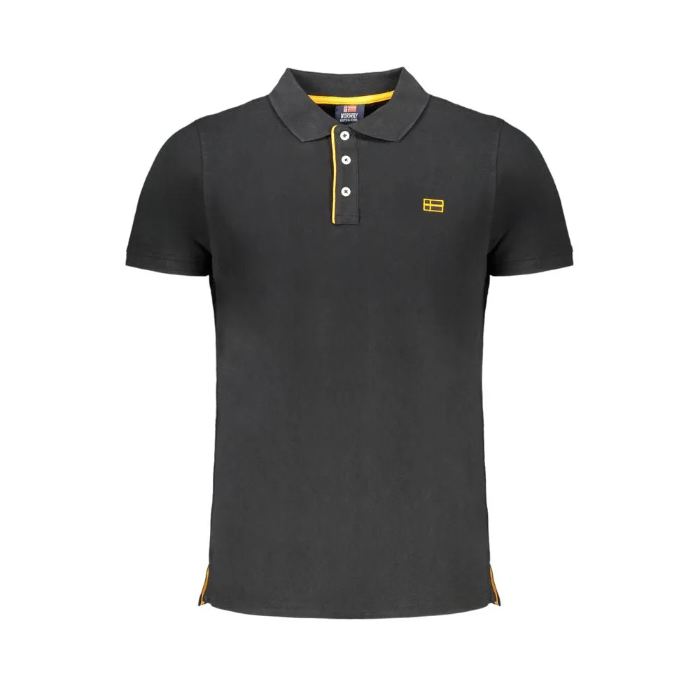 Black Cotton Polo Shirt sold by Louxly