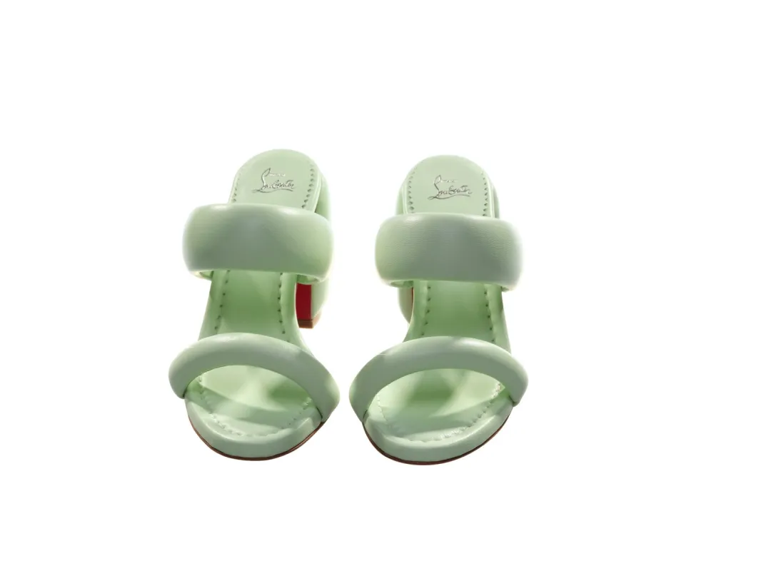 Inflama Sub 85 Studio Green Nappa Leather High Heels made by Christian Louboutin