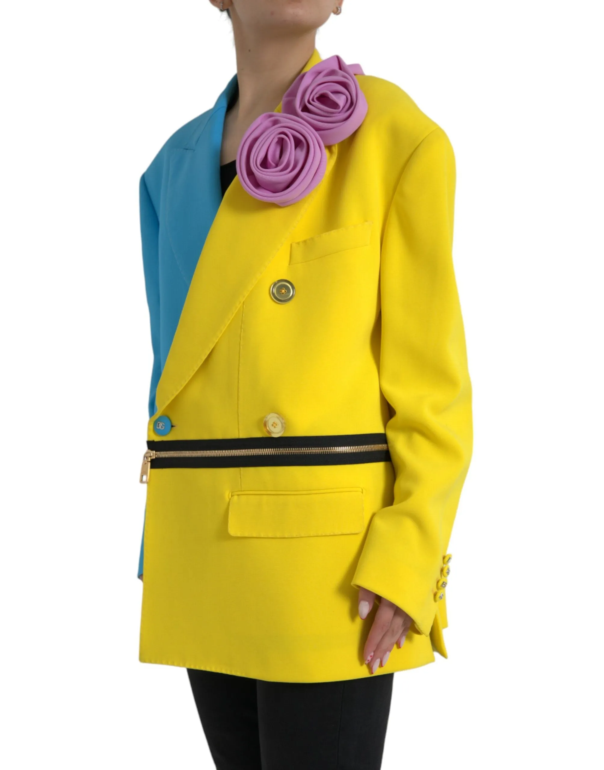 Multicolor Patchwork Trench Coat Jacket sold by Louxly product image thumbnail 2