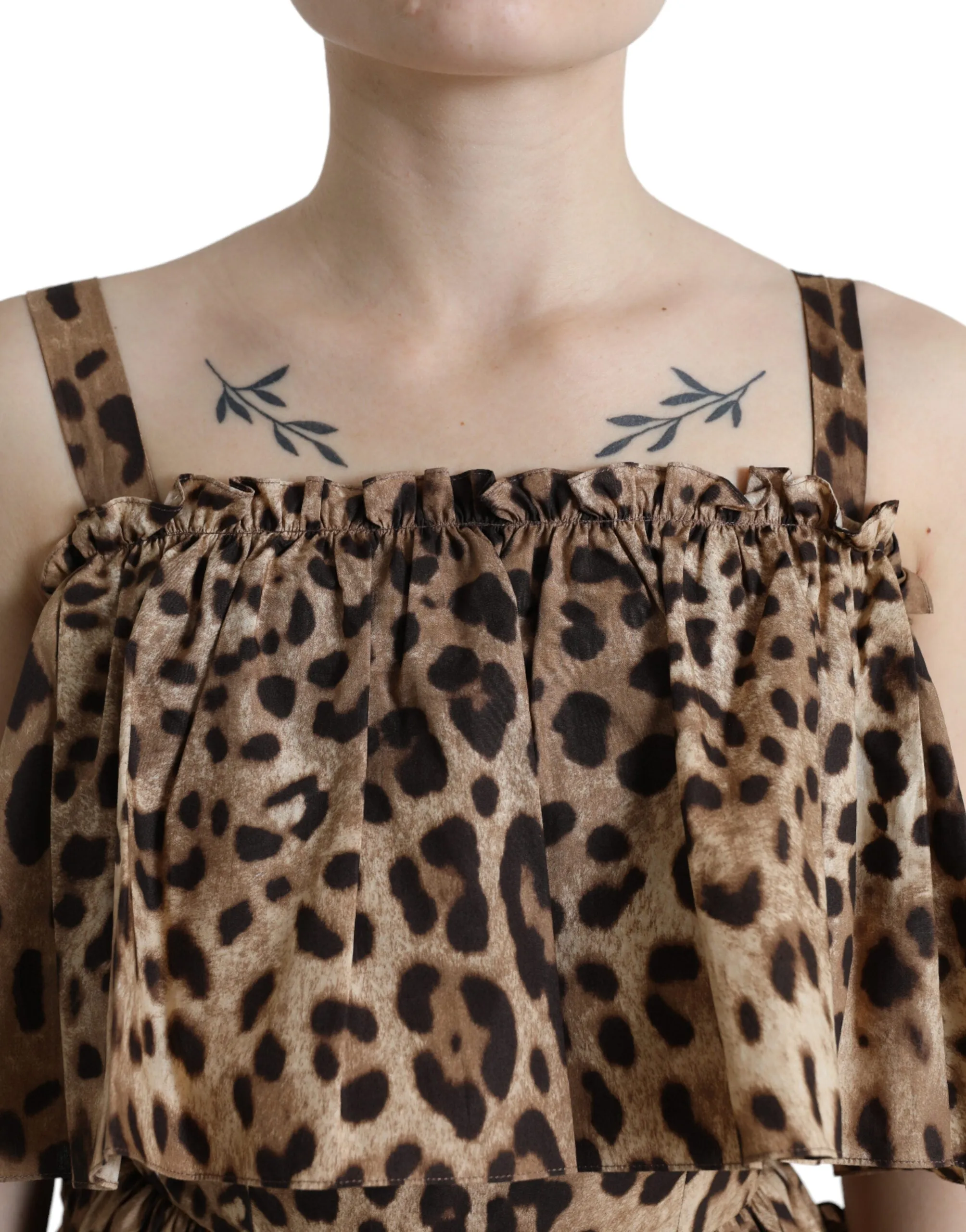 Leopard Print A-Line Cotton Dress sold by Louxly product image thumbnail 4