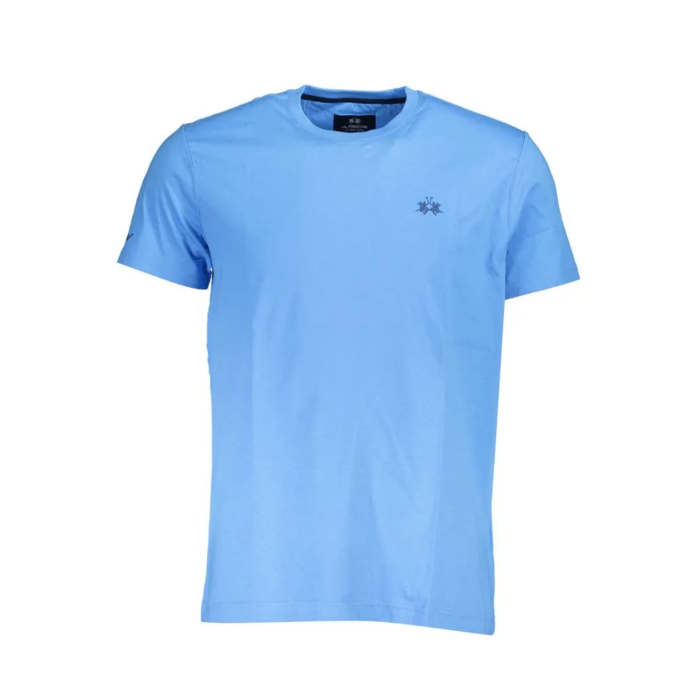 Light Blue Cotton Men T-Shirt sold by Louxly