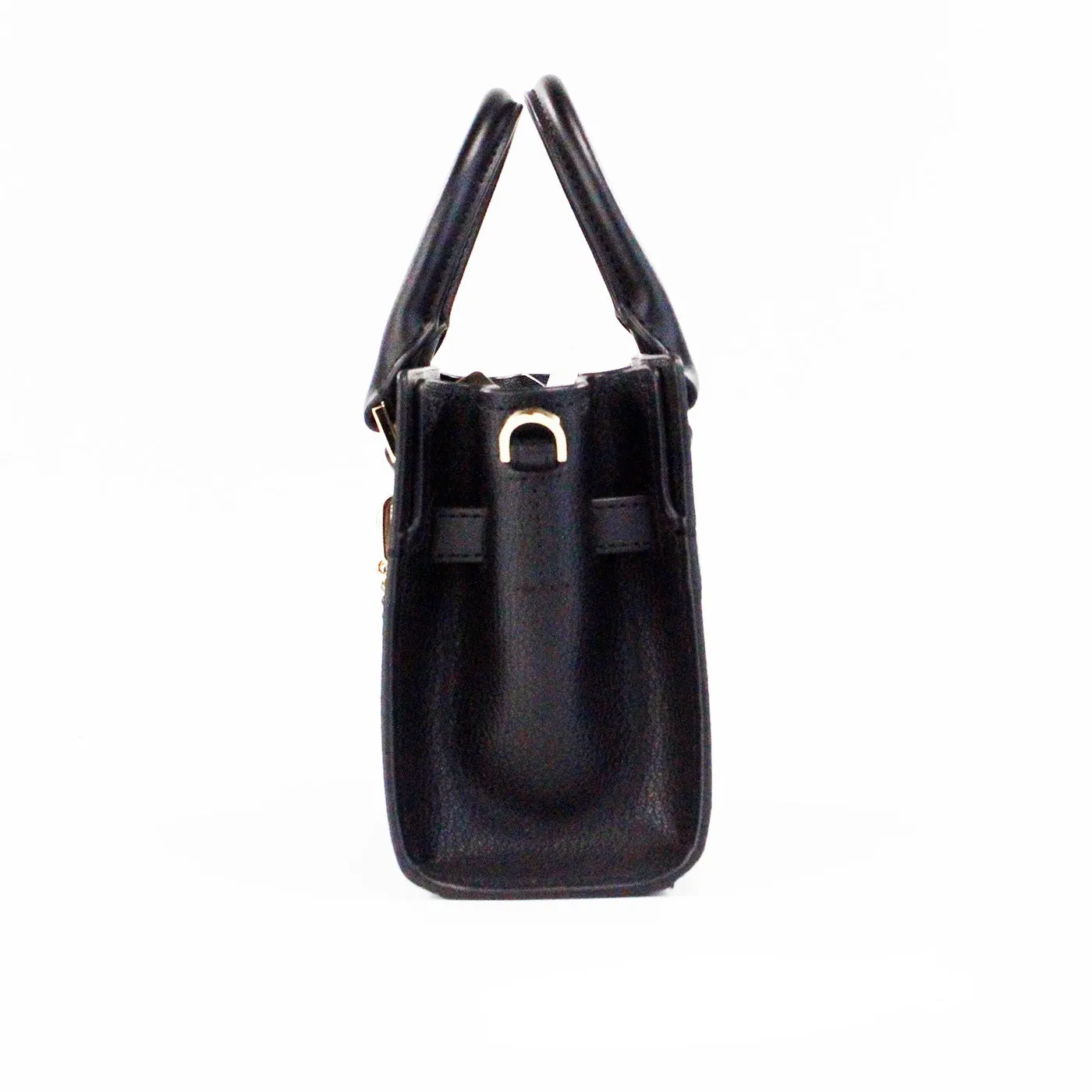 Hamilton XS Small Black Grained Leather Satchel Crossbody Bag Purse sold by Louxly product image thumbnail 2
