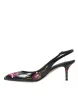 Black Floral Leather Heels Slingback Shoes sold by Louxly
