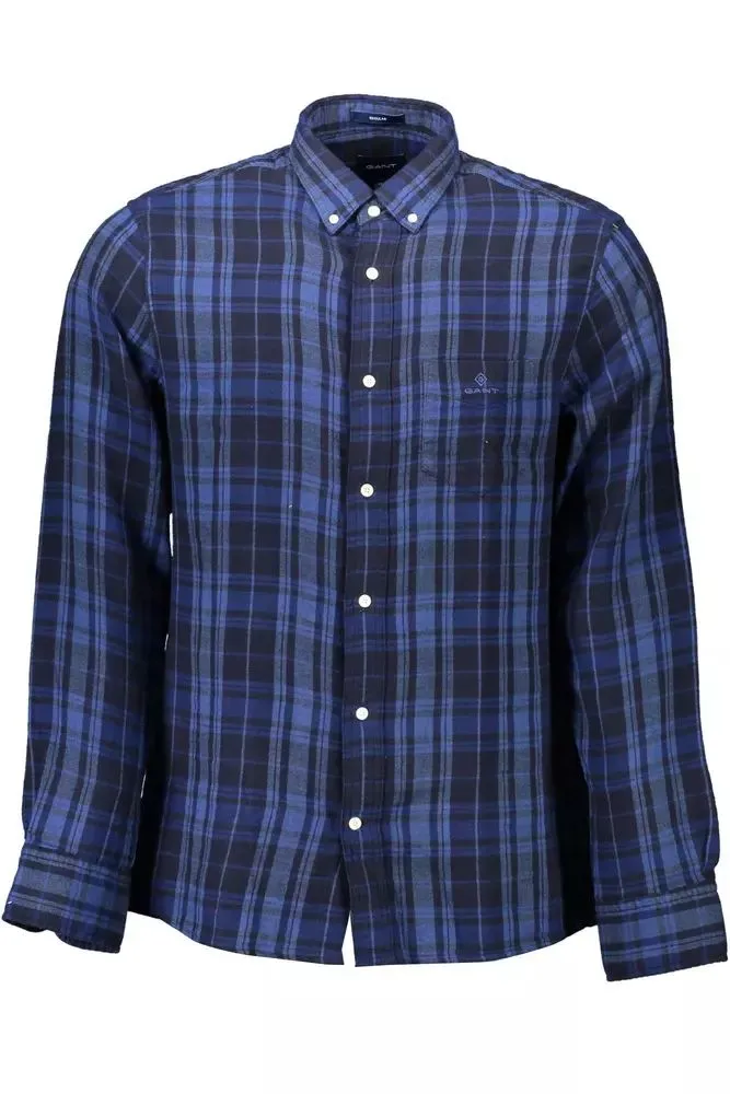 Blue Cotton Men Shirt sold by Louxly