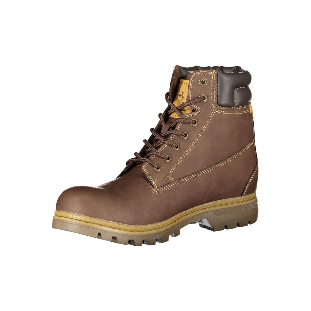 Elegant Brown Lace-Up Boots with Contrast Detail sold by Louxly product image thumbnail 3