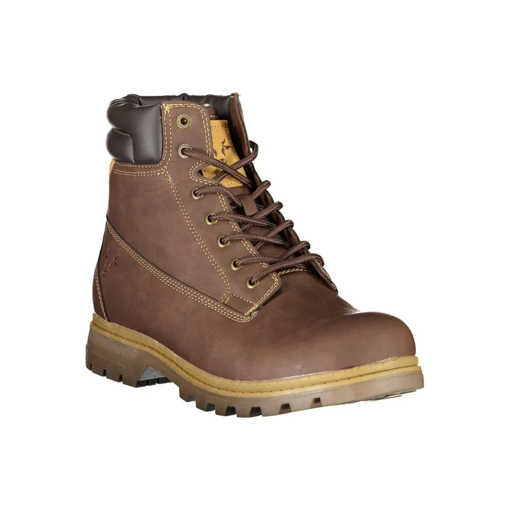 Elegant Brown Lace-Up Boots with Contrast Detail sold by Louxly product image thumbnail 2