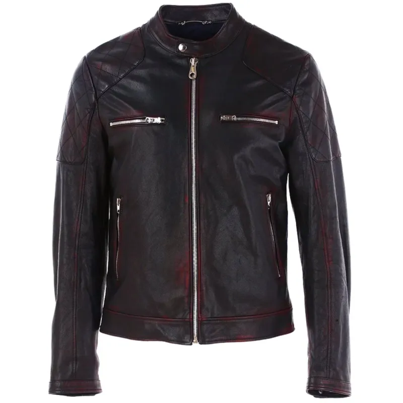 Black Leather Di Capra Jacket sold by Louxly