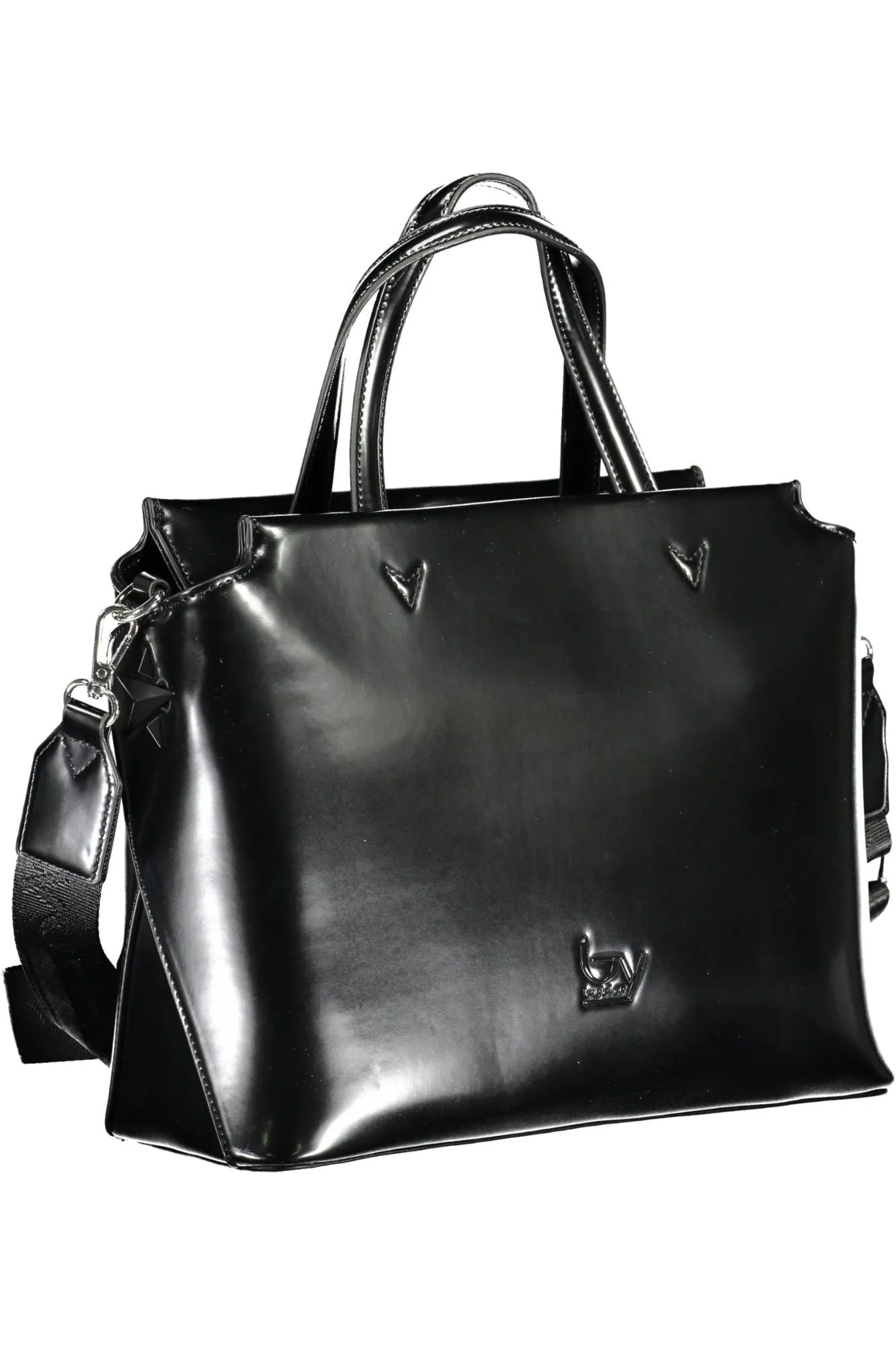 Elegant Black Two-Handle Bag with Contrasting Details sold by Louxly product image thumbnail 3