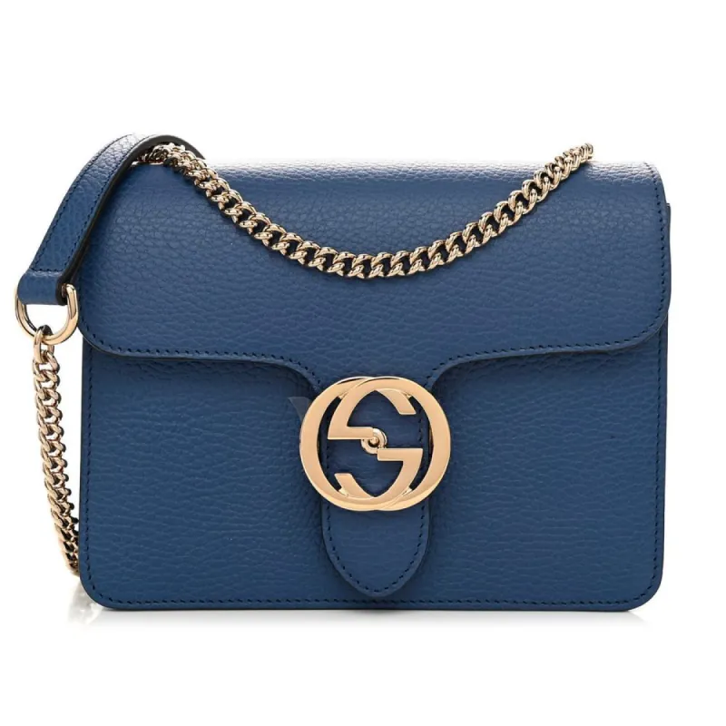 Blue Leather Crossbody Bag sold by Louxly