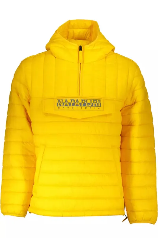 Yellow Polyamide Men Jacket sold by Louxly