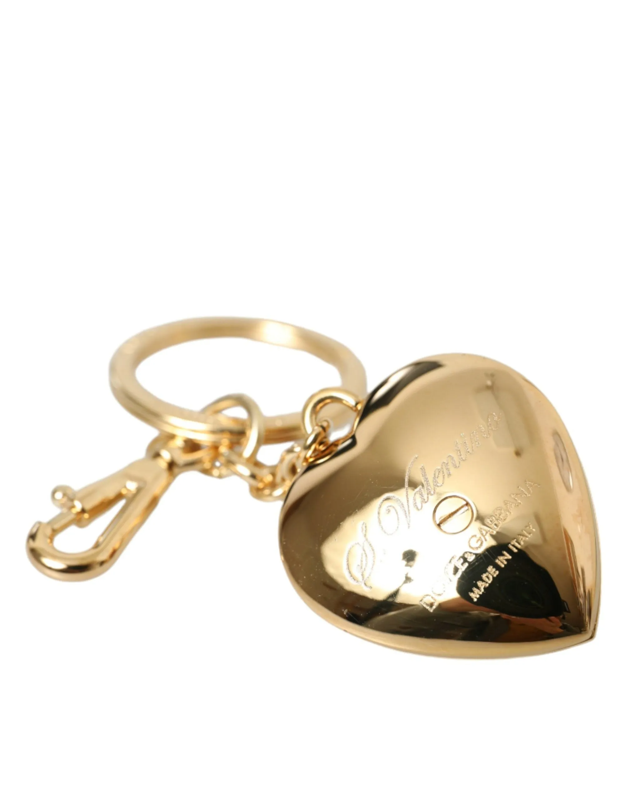 Metallic Gold Brass Heart Floral Pendant Keychain Keyring sold by Louxly product image thumbnail 2
