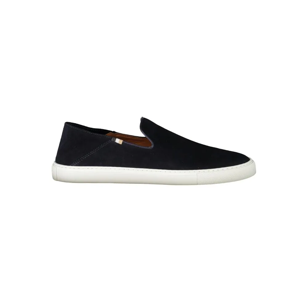 Sleek Blue Slip-On Sneakers with Contrast Sole sold by Louxly
