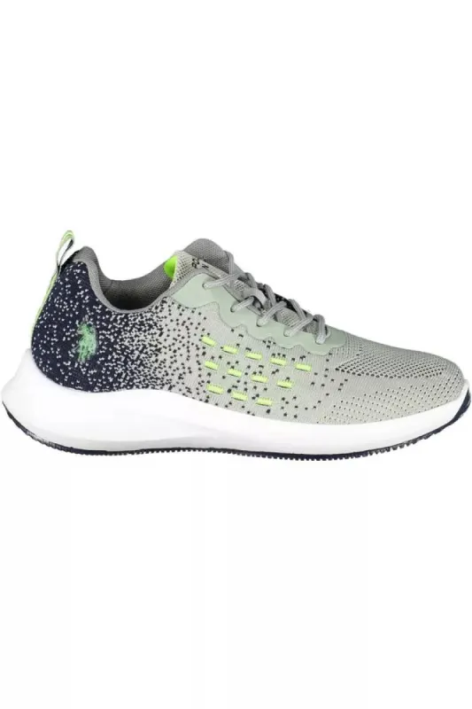 Sleek Gray Sneakers with Signature Contrast Detail sold by Louxly