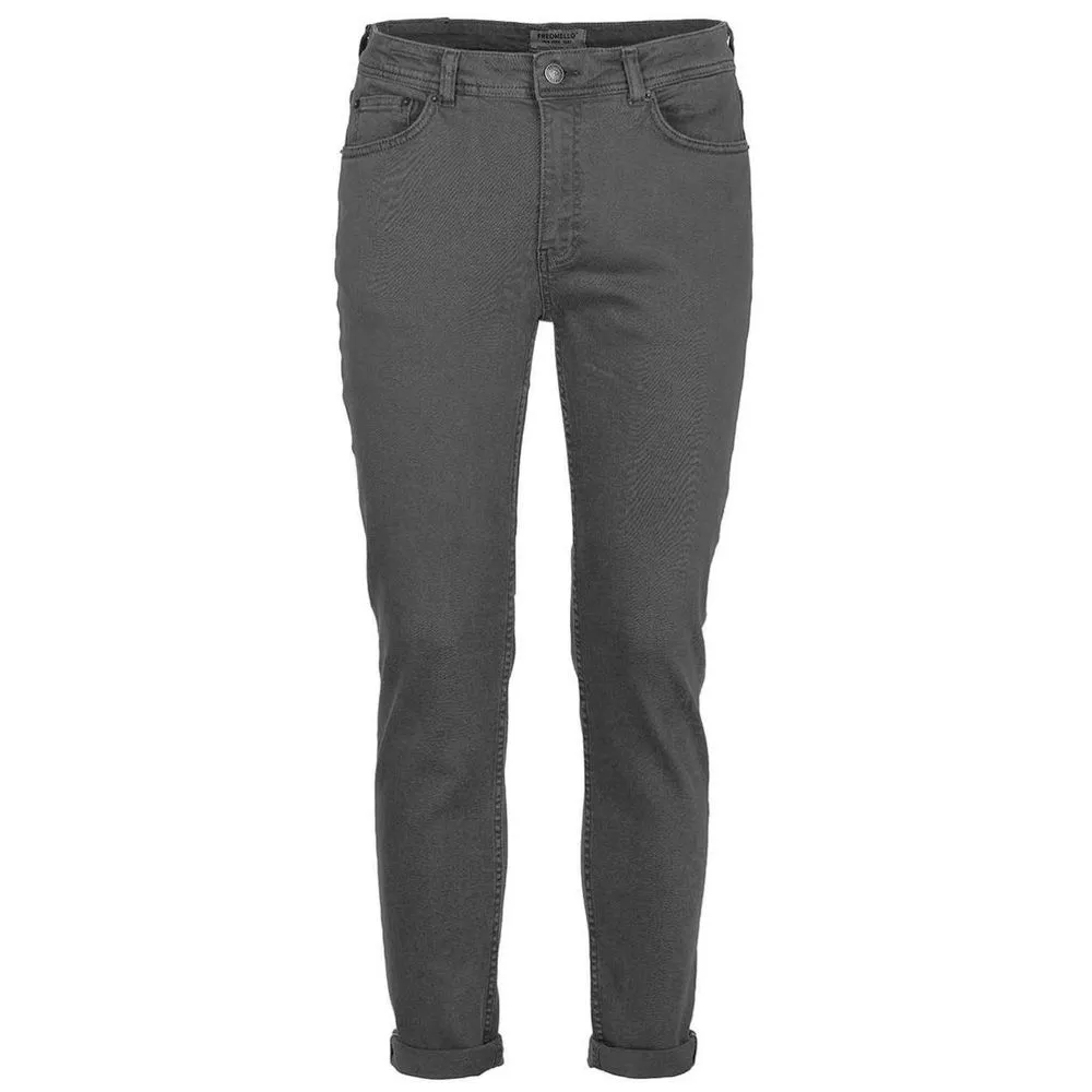 Chic Gray Cotton Denim Pants sold by Louxly