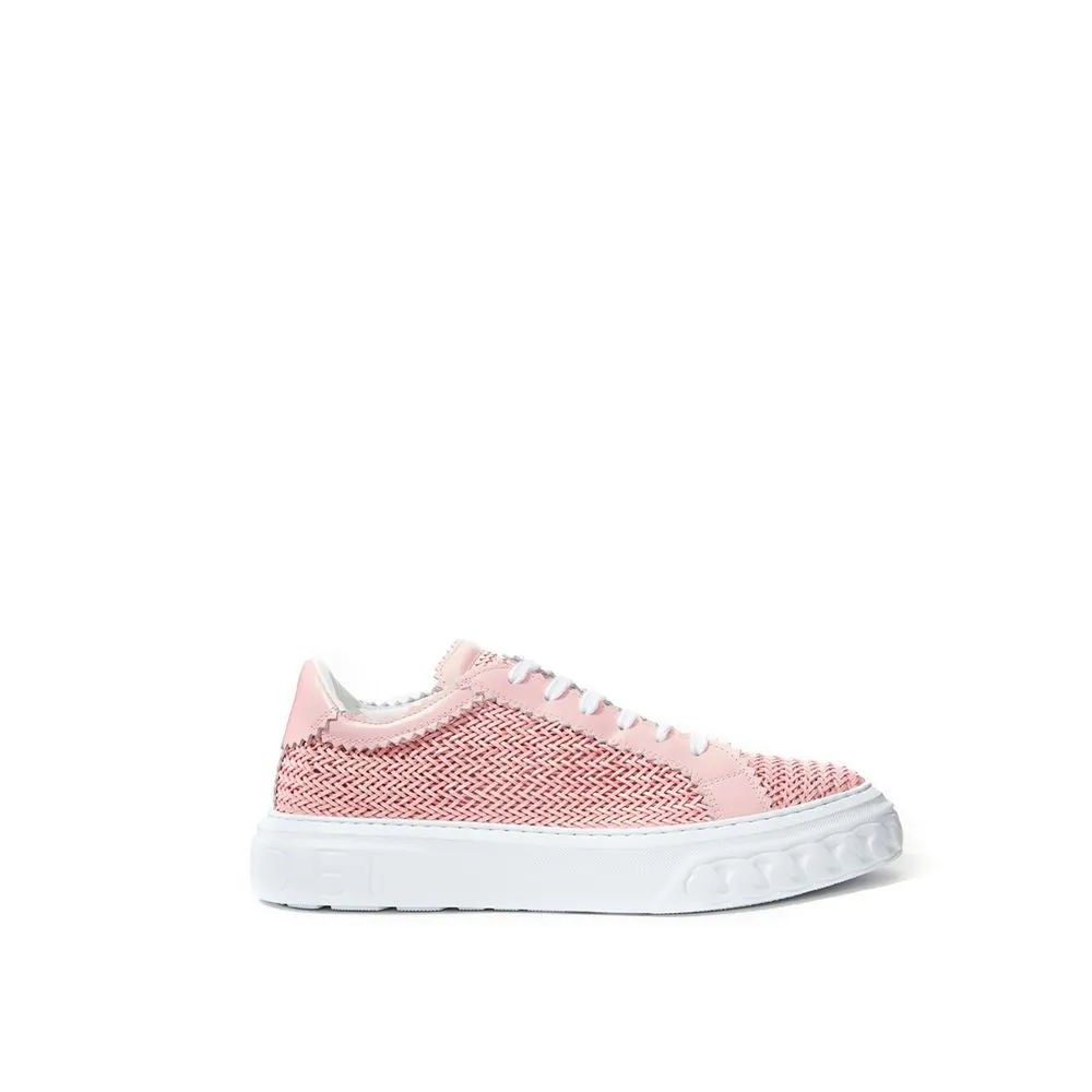Elegant Pink Leather Sneakers for Women sold by Louxly