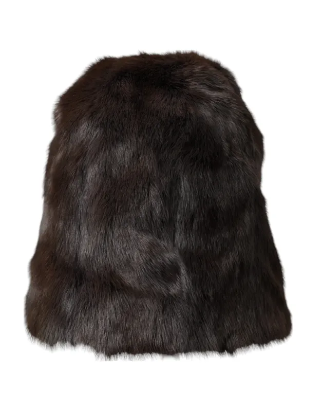 Brown Weasel Fur Womens Cashmere Hat Beanie sold by Louxly