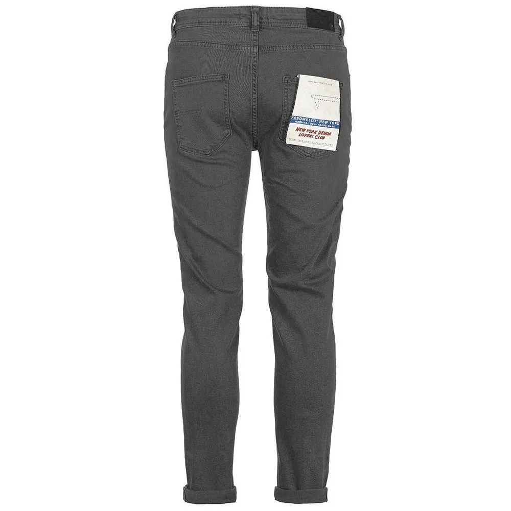 Chic Gray Cotton Denim Pants sold by Louxly product image thumbnail 2