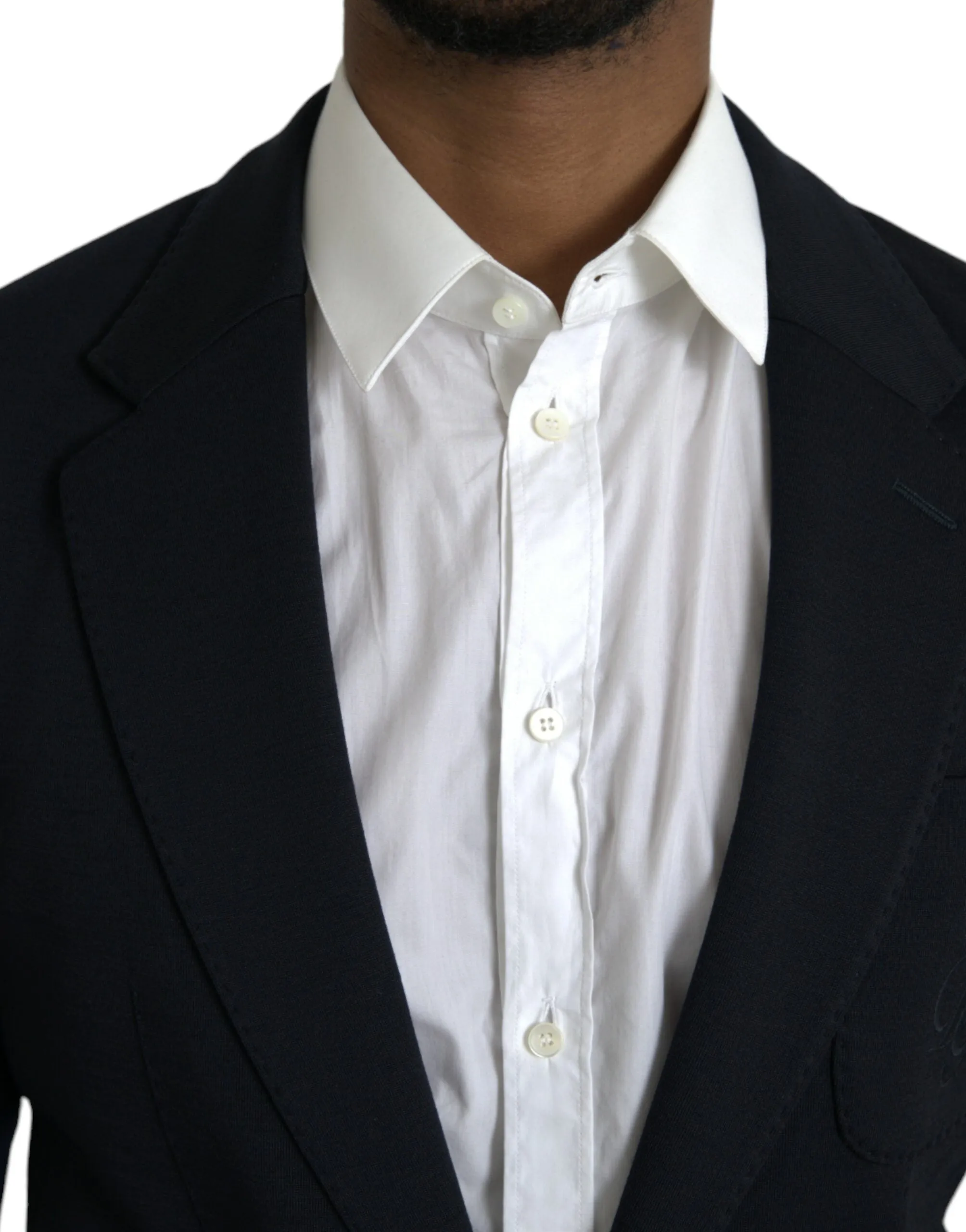 Black Wool Notch Single Breasted Coat Blazer sold by Louxly product image thumbnail 4