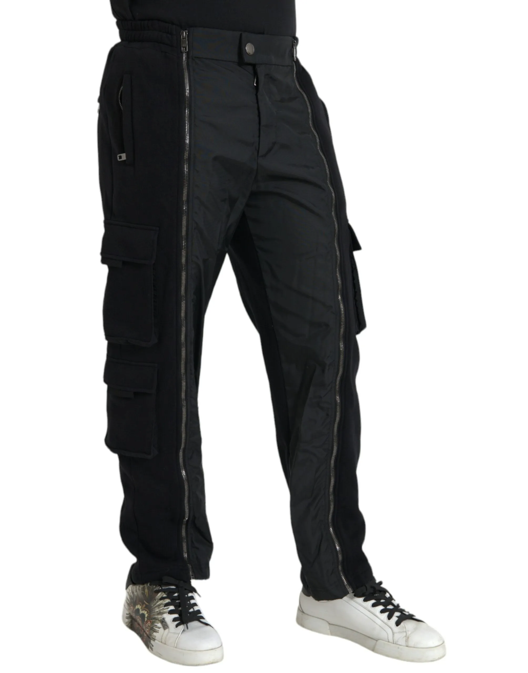 Black Cotton Blend Skinny Pants sold by Louxly product image thumbnail 2