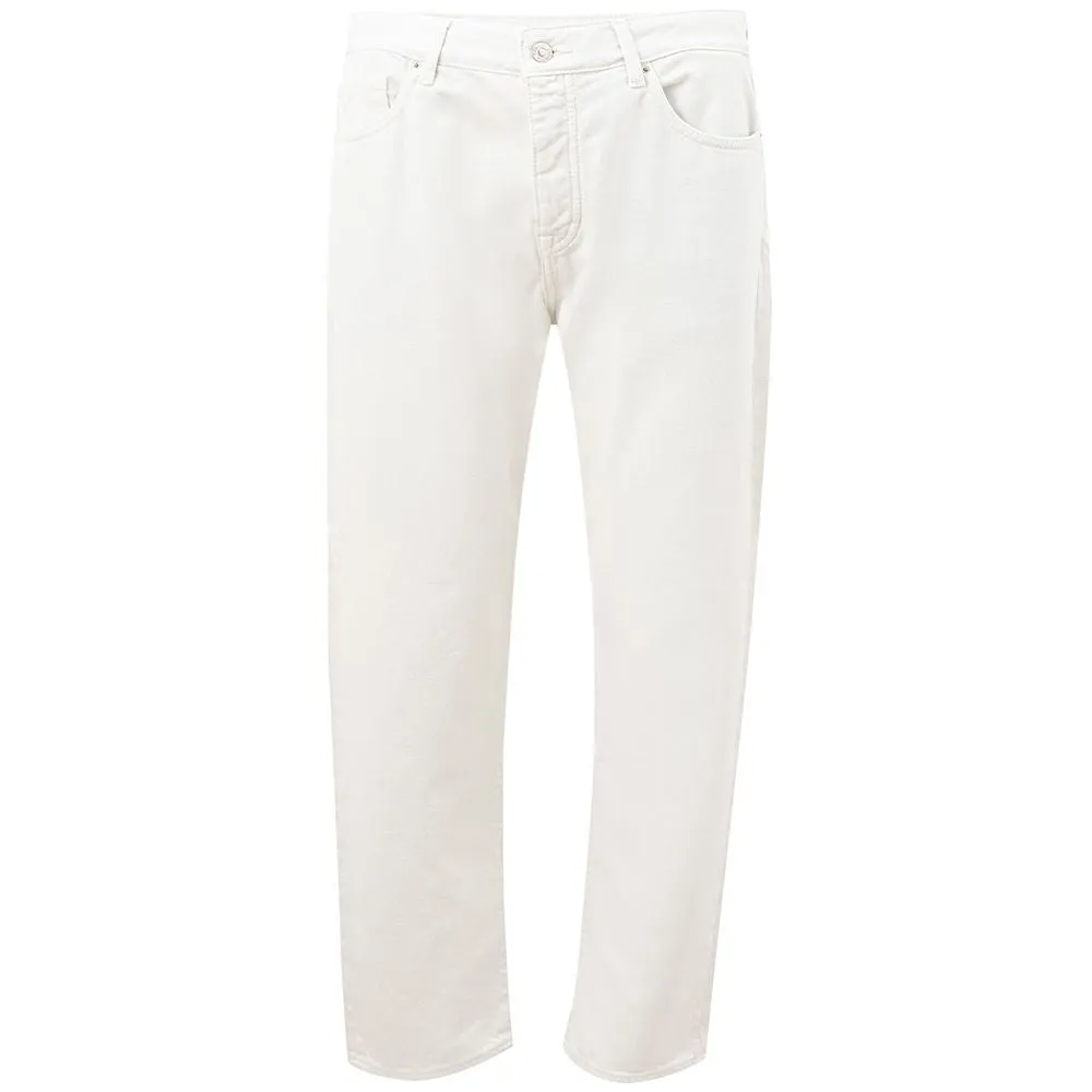 Elegant White Cotton Trousers sold by Louxly