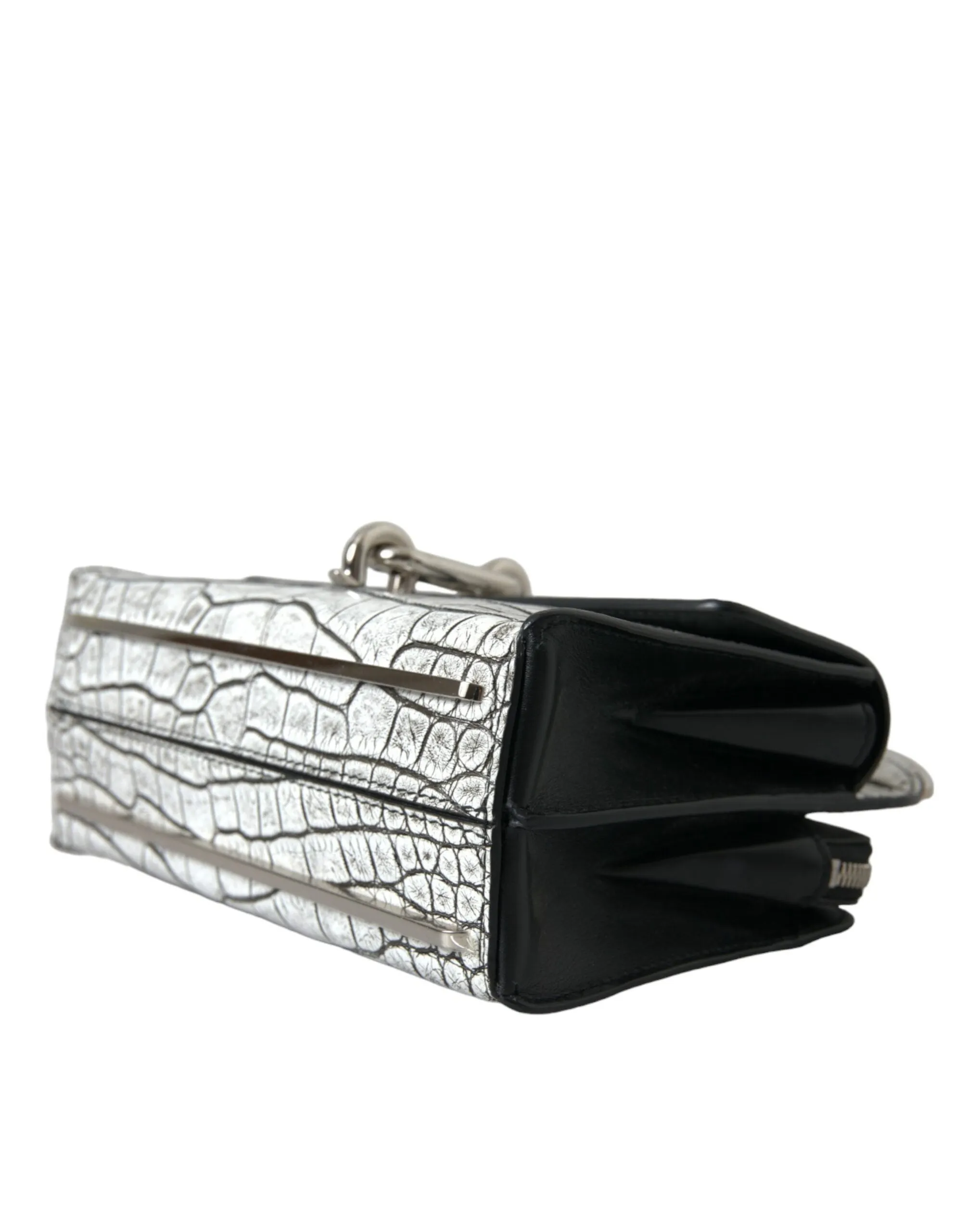 Metallic Silver Alligator Leather Mini Bag sold by Louxly product image thumbnail 4