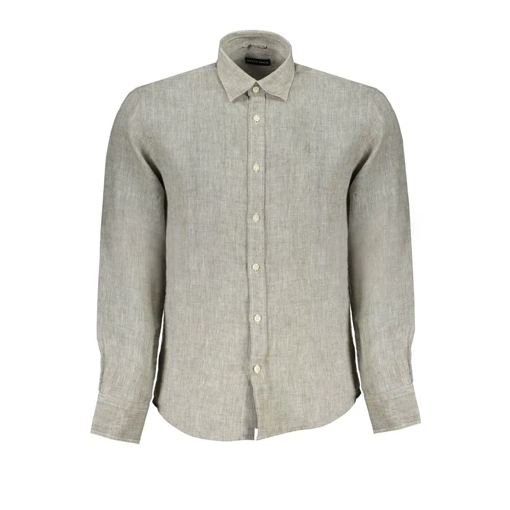 Gray Linen Shirt sold by Louxly