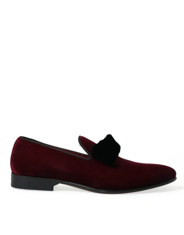 Burgundy Velvet Loafers - Elegance with a Twist sold by Louxly