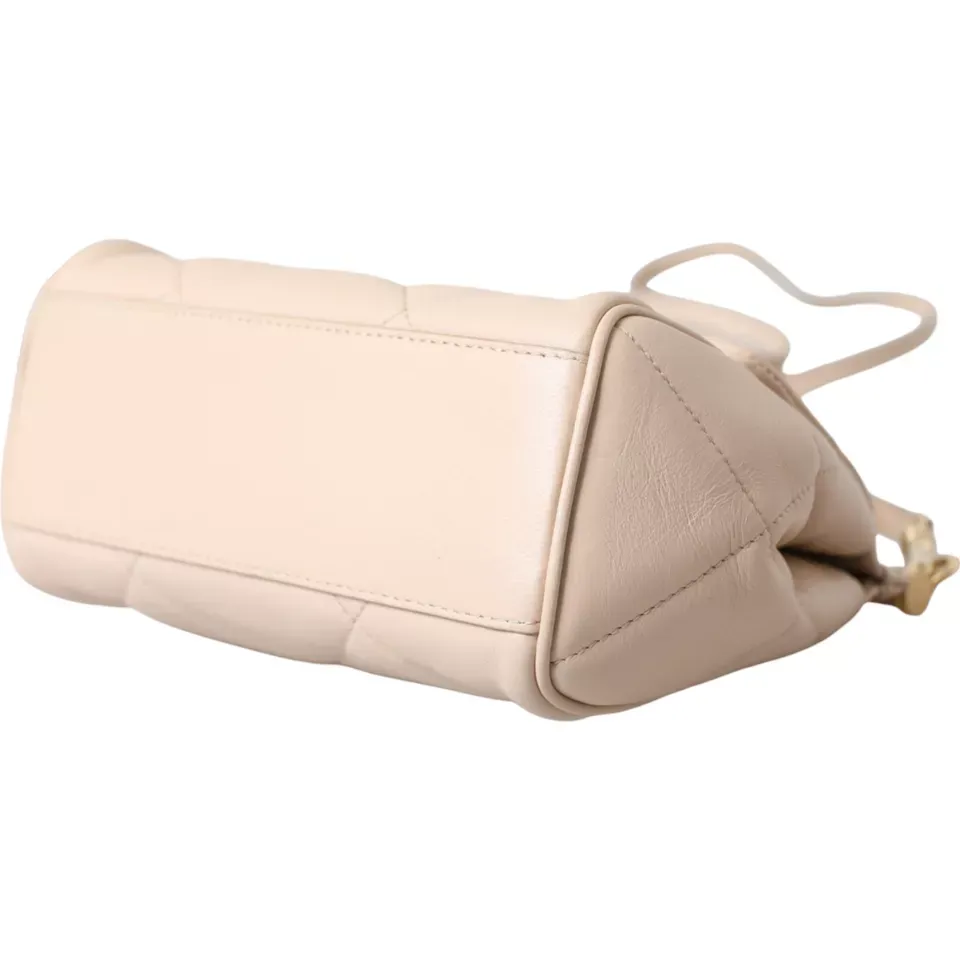 Beige Leather SICILY Hand Shoulder Satchel Bag sold by Louxly product image thumbnail 3