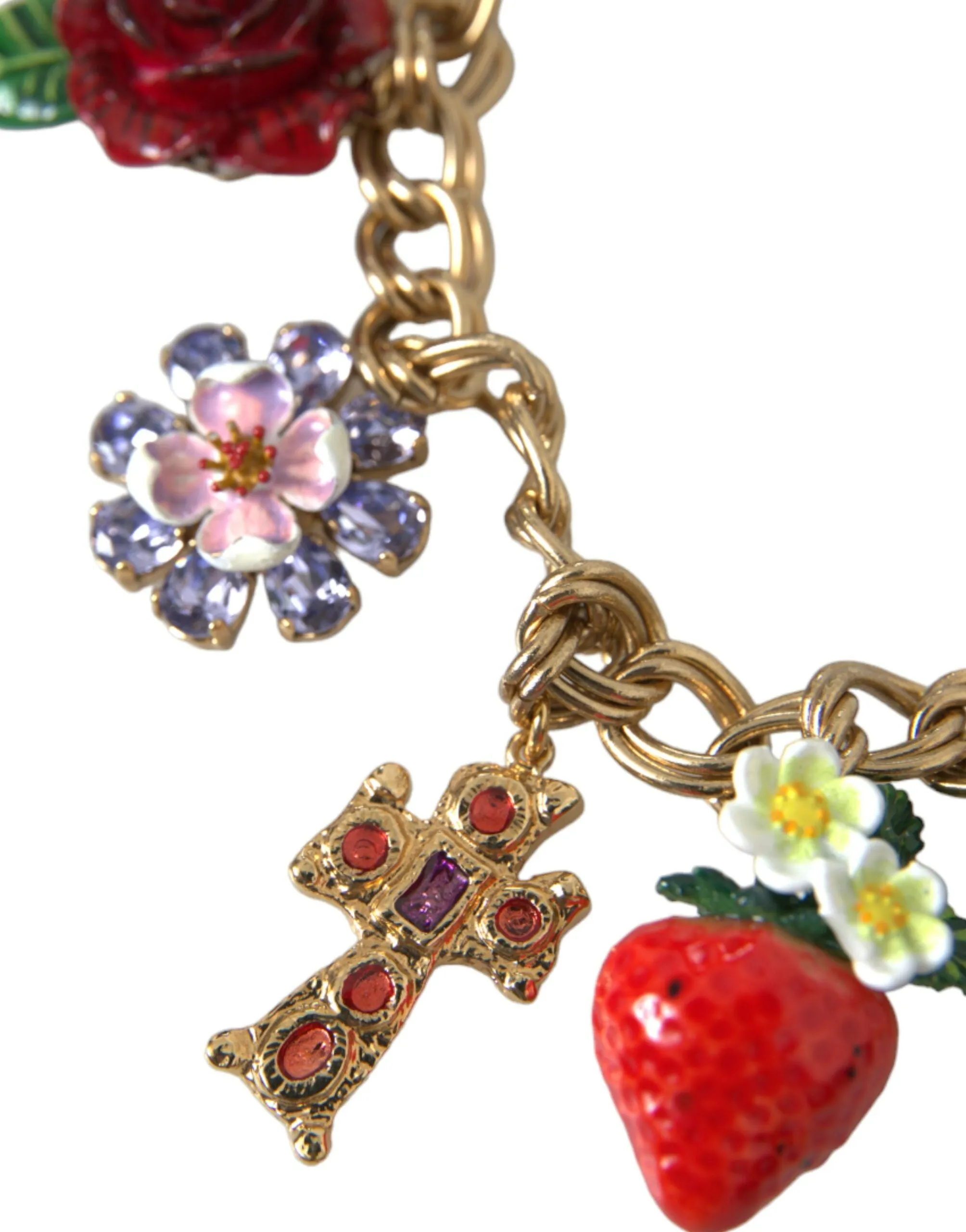 Gold Chain Rose Cross Strawberry Star Pendant Necklace sold by Louxly product image thumbnail 5