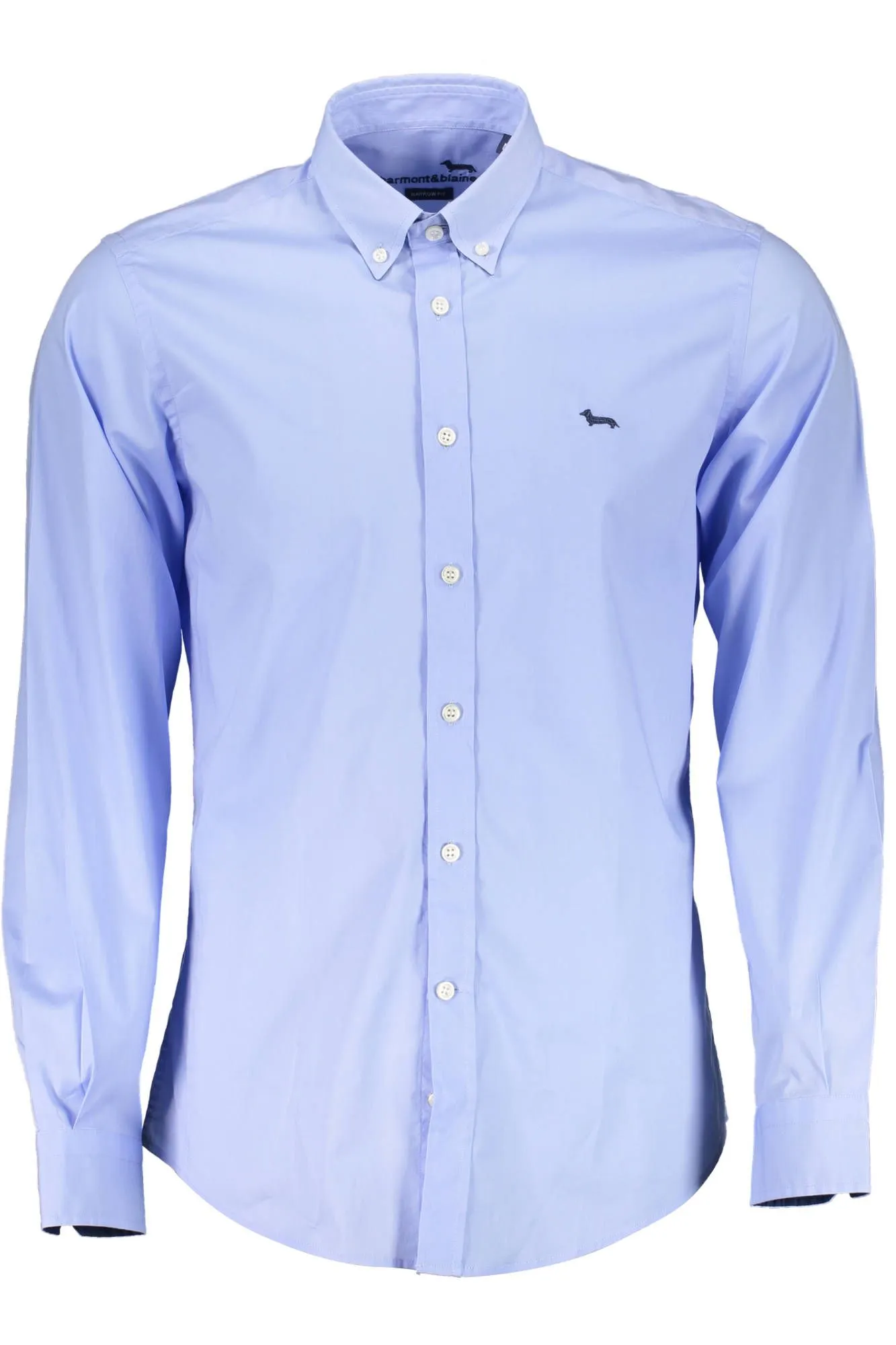 Elegant Light Blue Cotton Blend Shirt sold by Louxly