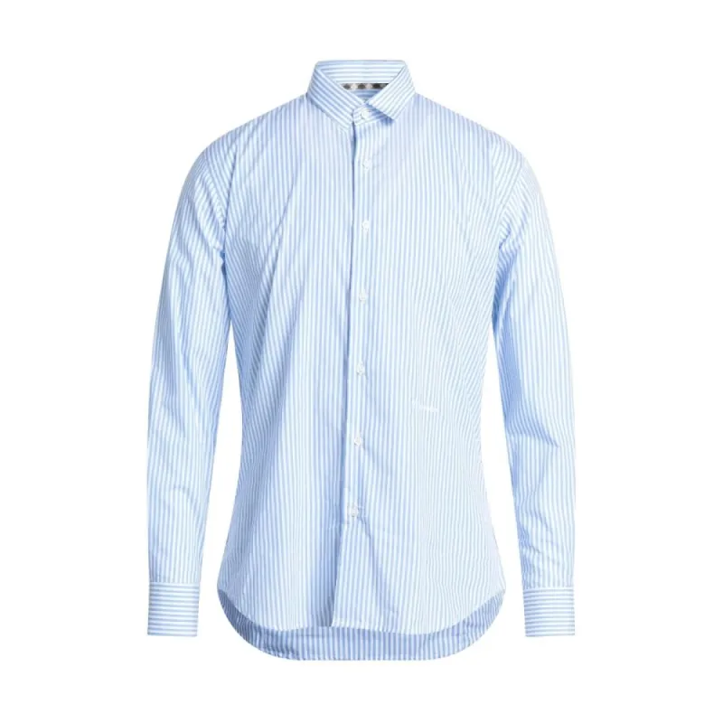 Classic Striped Cotton Shirt in Light Blue sold by Louxly