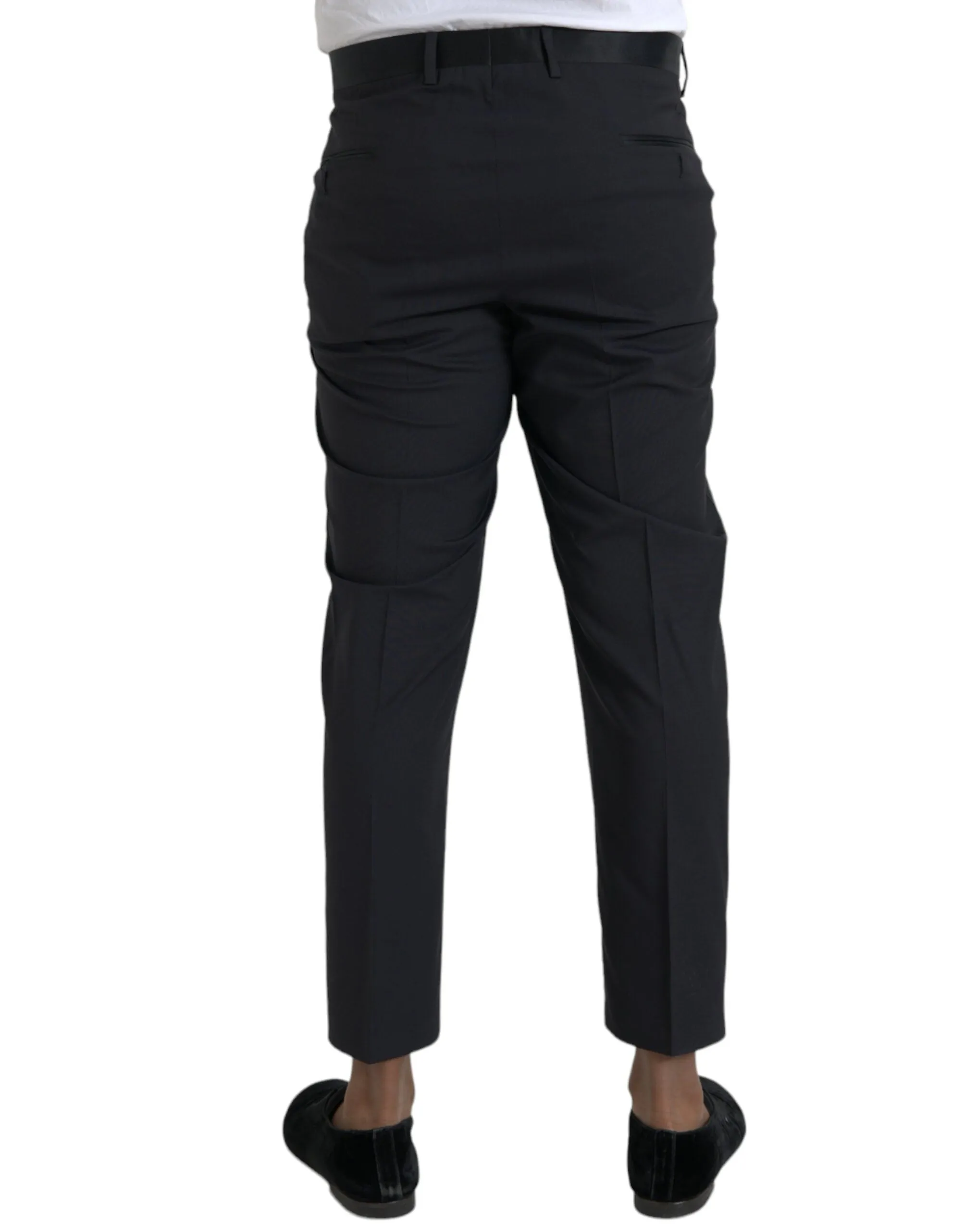 Blue Wool Men Skinny Dress Pants sold by Louxly product image thumbnail 3