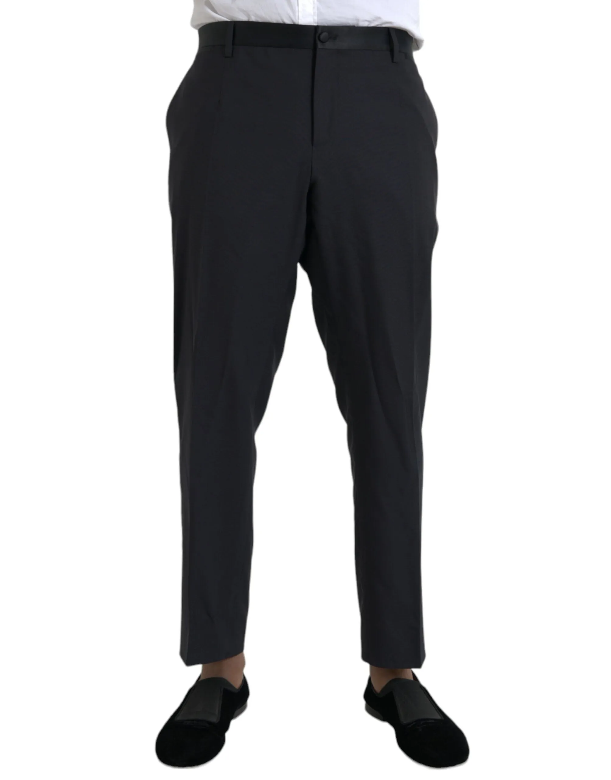 Blue Wool Men Skinny Dress Pants sold by Louxly