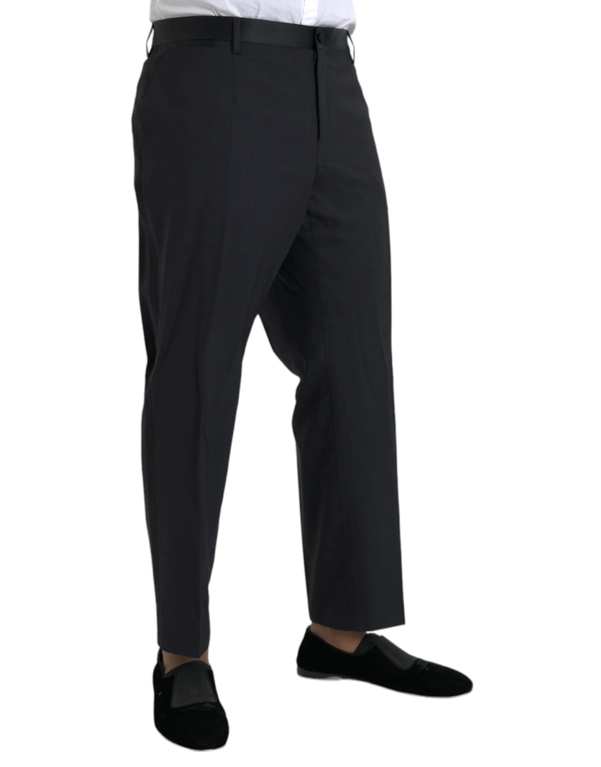 Blue Wool Men Skinny Dress Pants sold by Louxly product image thumbnail 2