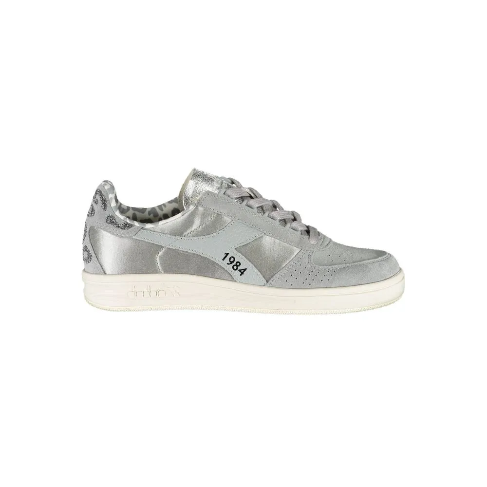 Sparkling Gray Lace-Up Sneakers with Swarovski Crystals sold by Louxly