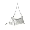 Silver Leather Handbag sold by Louxly