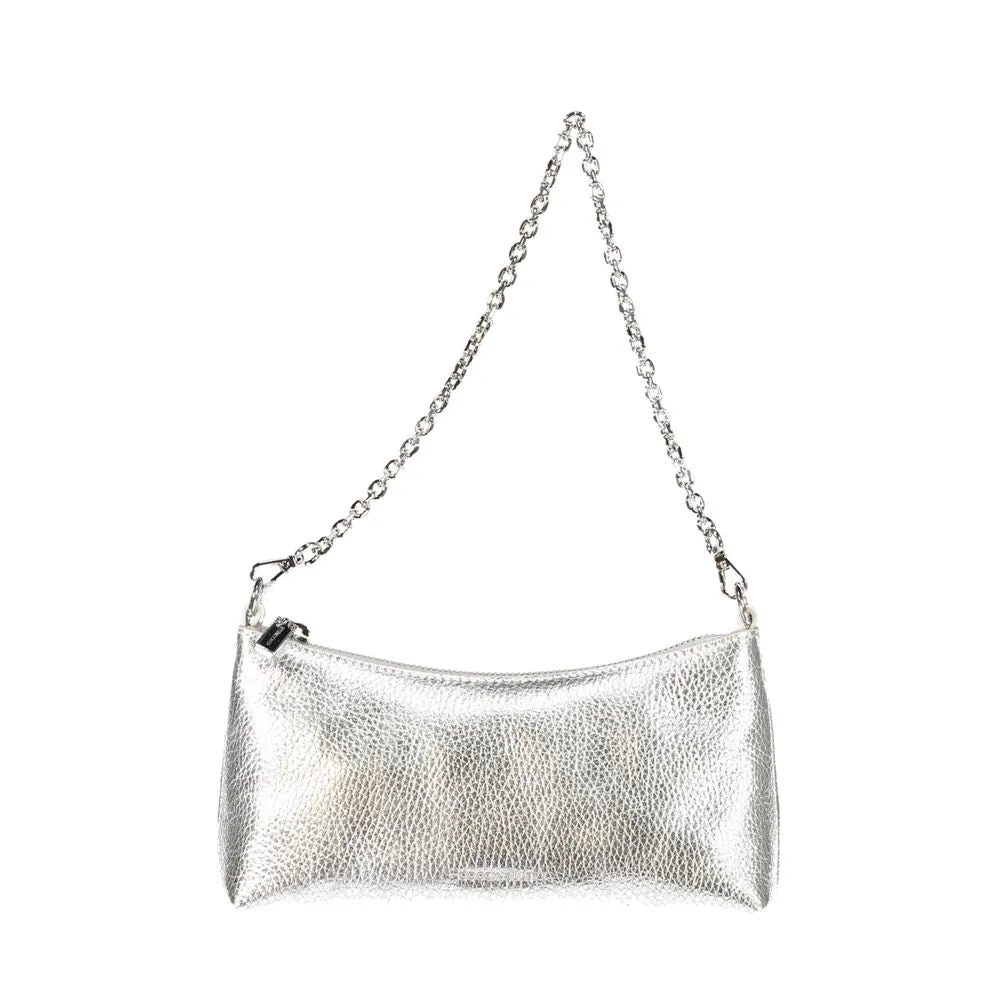 Silver Leather Handbag sold by Louxly