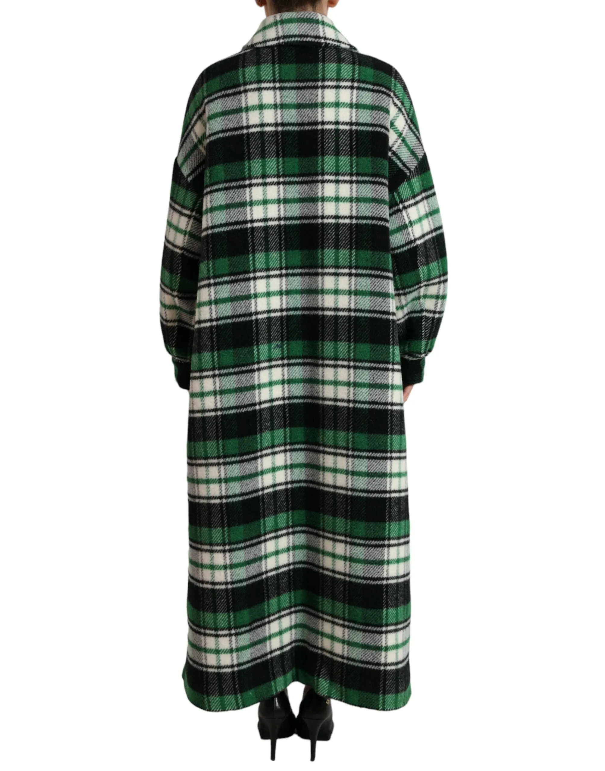 Elegant Green Plaid Long Coat sold by Louxly product image thumbnail 3