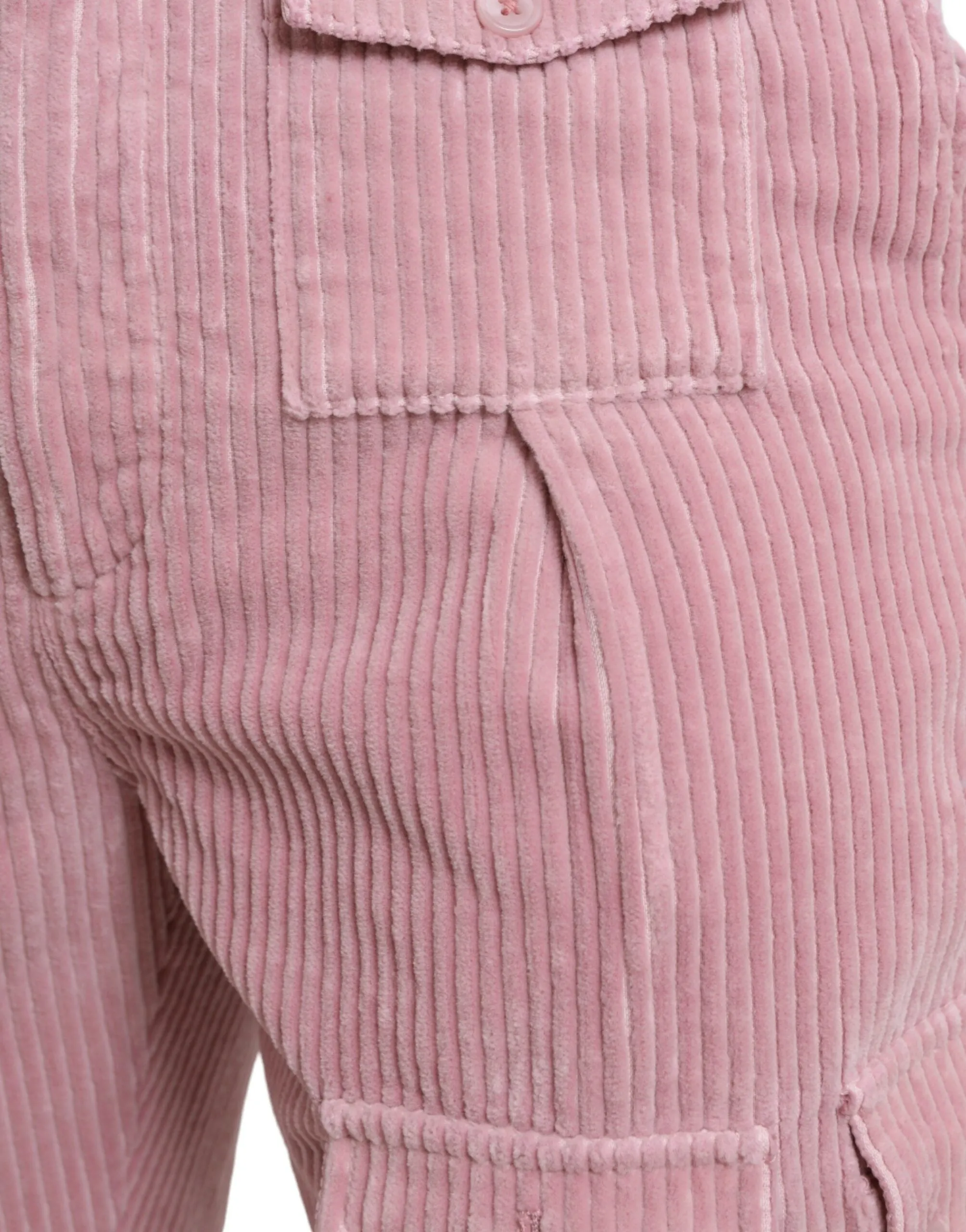 Pink Corduroy Cotton Stretch Skinny Cargo Jeans sold by Louxly product image thumbnail 4