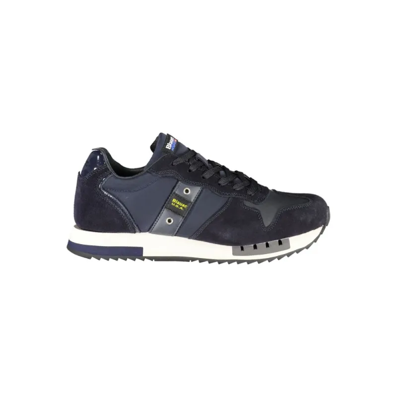 Contrast Lace-Up Sports Sneakers in Blue sold by Louxly