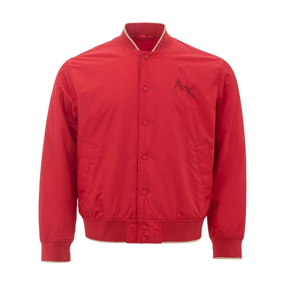 Vibrant Red Polyester Jacket for Men sold by Louxly