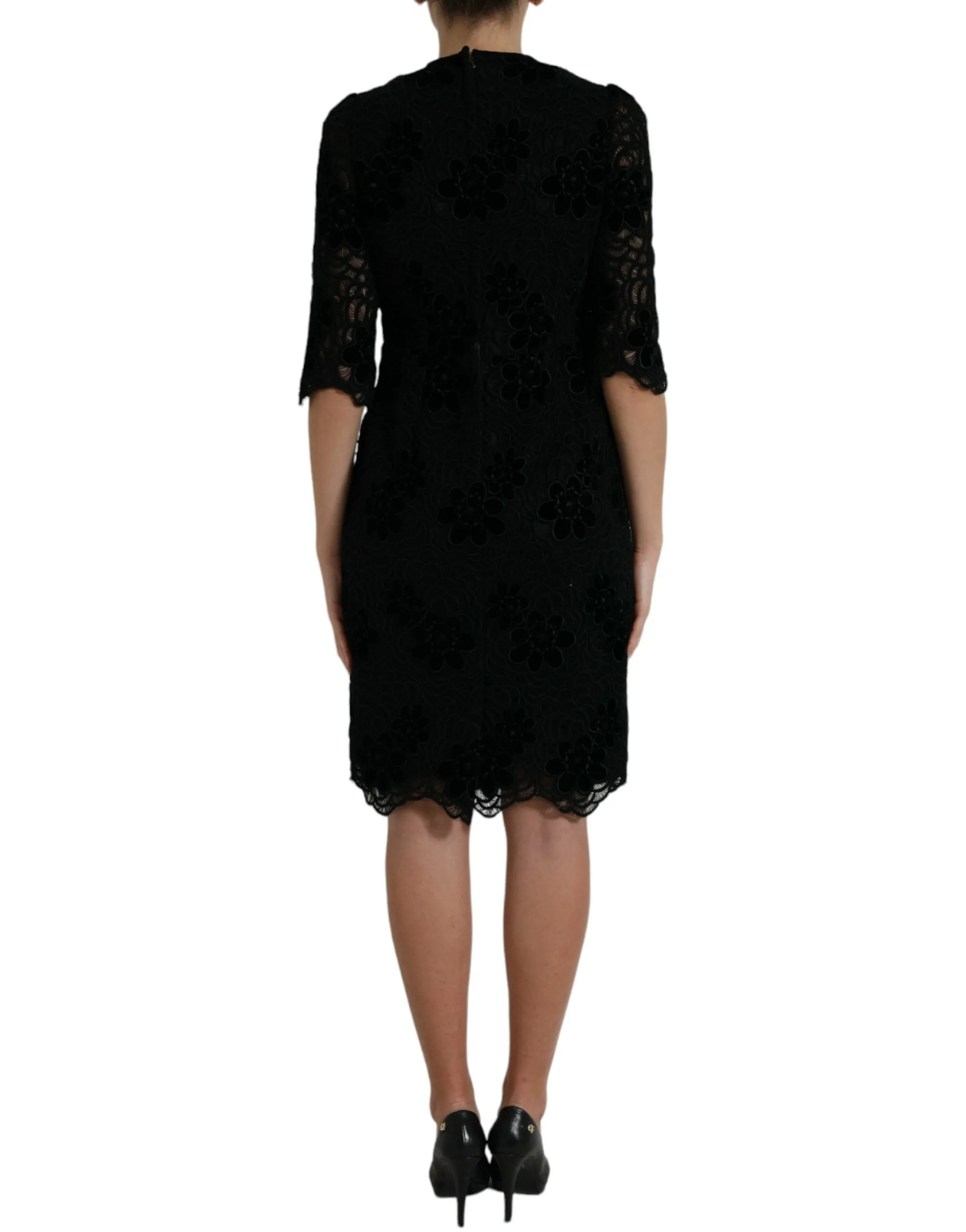 Elegant Floral Lace Sheath Dress sold by Louxly product image thumbnail 3