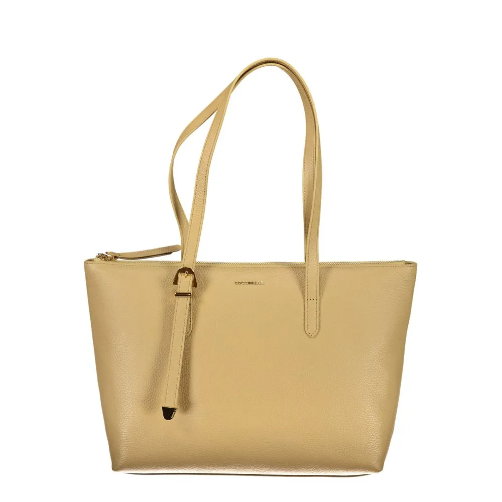 Beige Leather Handbag sold by Louxly