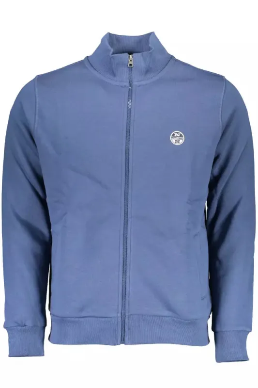 Blue Zippered Sweatshirt with Logo Design sold by Louxly