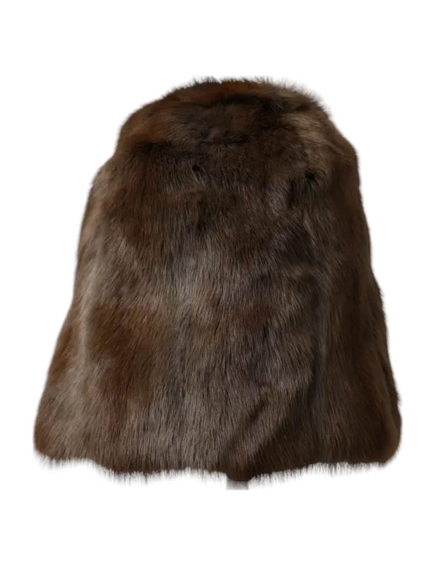 Brown Weasel Fur Womens Cashmere Hat Beanie sold by Louxly